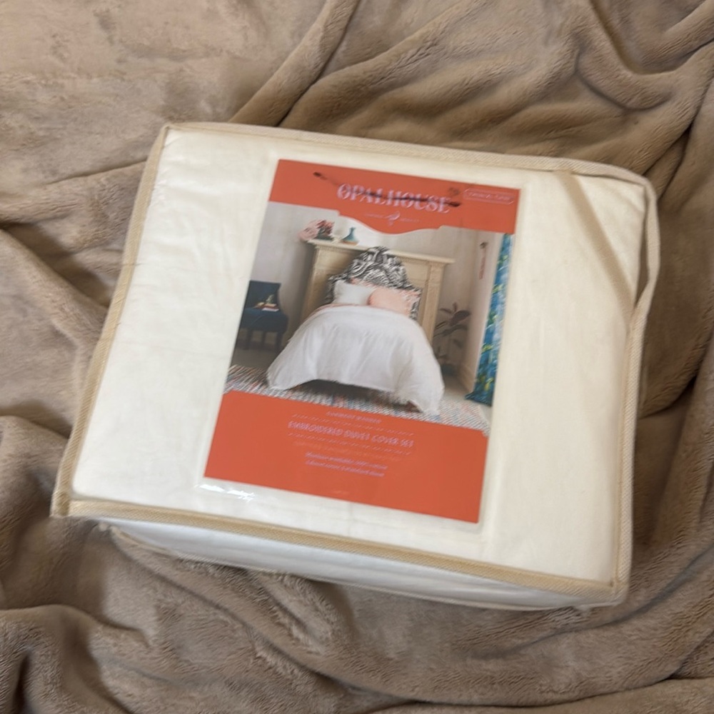 Opal house twinkle embroidered duvet cover set